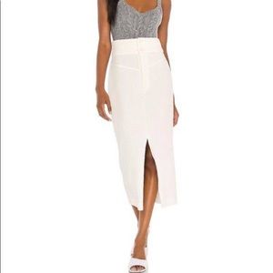 Free People Roxy Rib Pencil Skirt Crème - M
